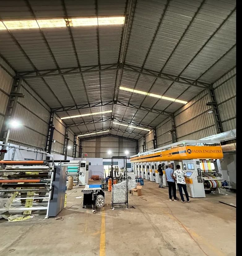 Production floor and material handling inside Pragati Flexipack
